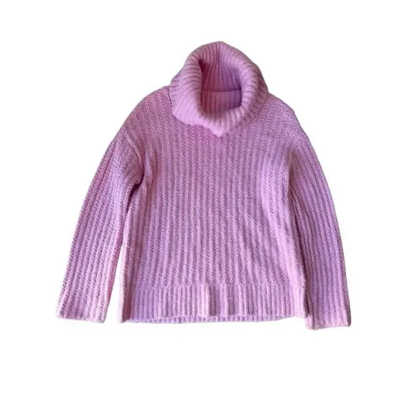 Anthropologie Maeve Pink Oversized Cowl-Neck Pullover Sweater Size S - Picture 8 of 13